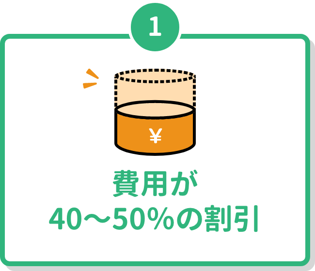 費用が40〜50%の割引