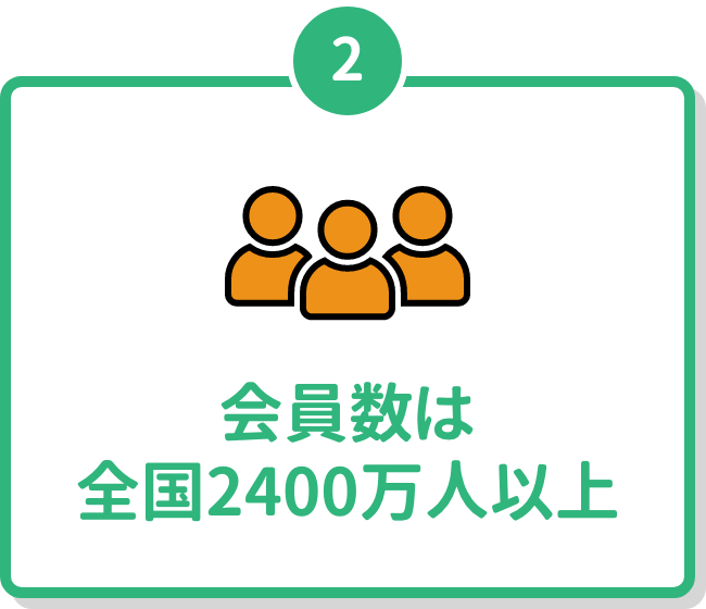 会員数は全国2400万人以上